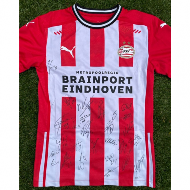 PSV wedstrijdshirt gesigneerd door de selectie